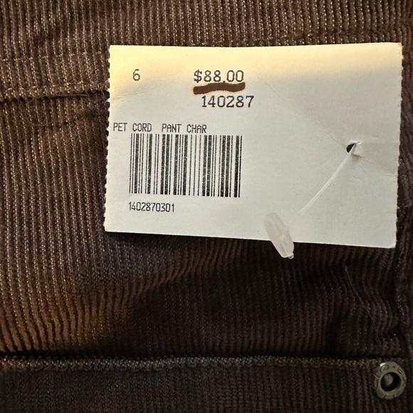 *CLEARANCE* Exofficio brown midrise corduroy bootcut jeans size 6 new - Picture 6 of 11